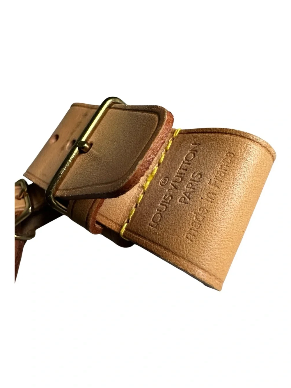 Vintage Louis Vuitton Vachetta Luggage Tag Honey Patina Made in France